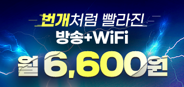 번개처럼 빨라진 방송+WiFi 6,600원